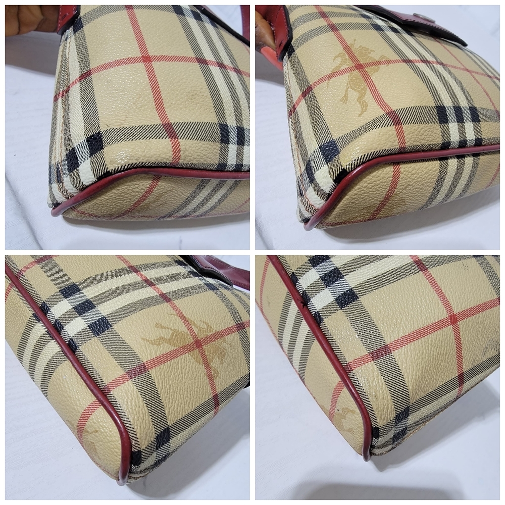 Burberry haymarket pattern Shoulder Bag Beige/Dark red - Picture 11 of 12